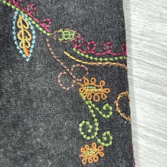 Vintage Denim & Co Denim Long Sleeve Button Up Jacket Size M Black Embroidered - Picture 7 of 15
